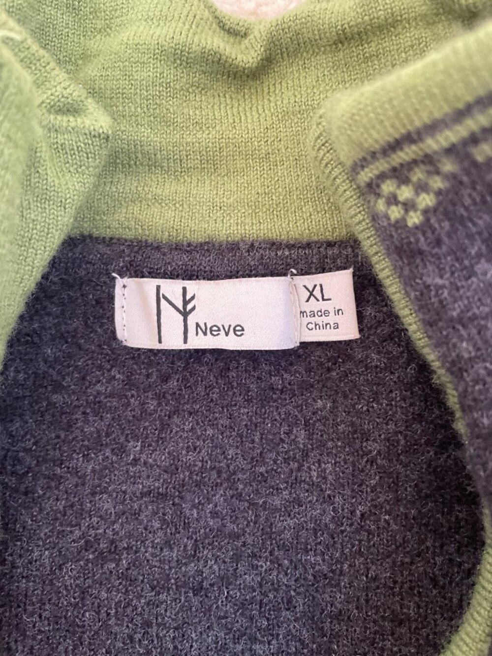 Neve Fair Isle Wool 1/4 Zip Pullover Sweater Nordic Gray Winter Ski Women's XL - Picture 5 of 10